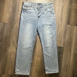 Light Wash High-Rise Button-Fly Jeans - Size 8/29